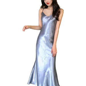 A New Day Gray V-Neck Dress Medium - Shiny Finish